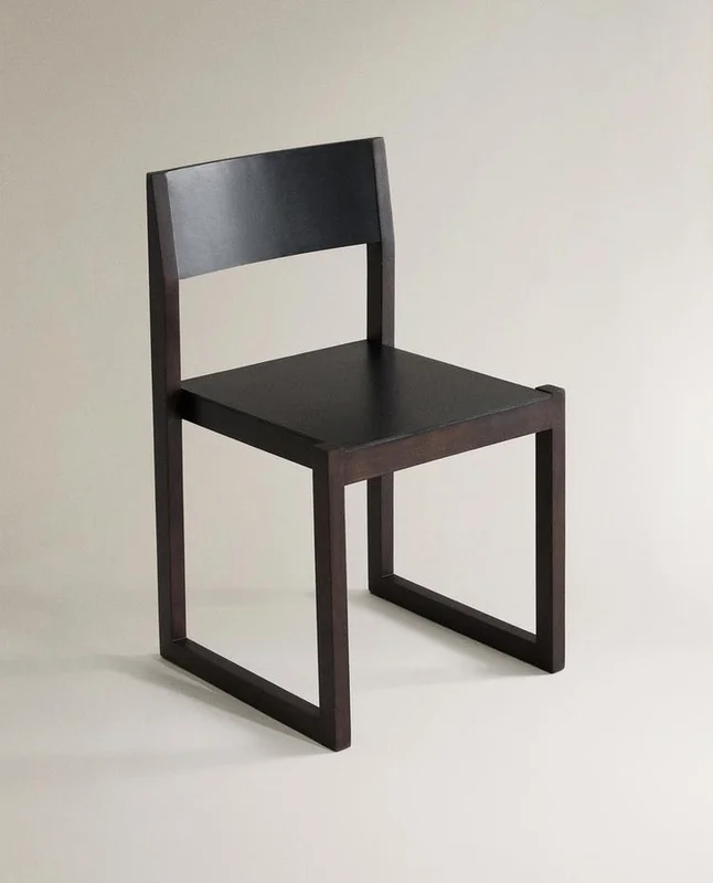SILLA ESTRUCTURA MADERA Y PIEL - Sillas, Uruguay | Zara Home, vista 3