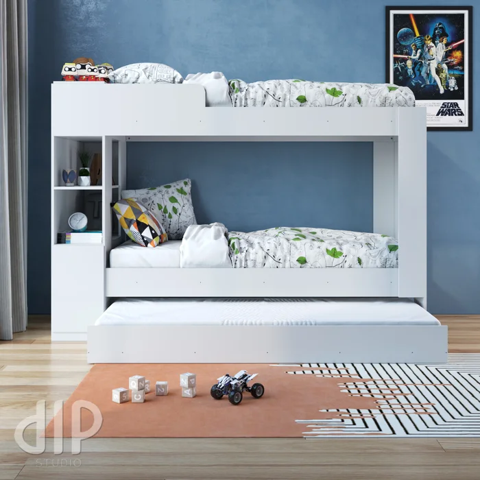 Cama Marinera Bicama Juvenil Dormitorio Cama Auxiliar Doble en Blanco - Dormitorio, Uruguay | Soy Hogar, vista 2