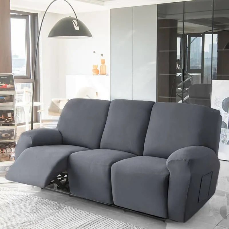 Funda sillón reclinable 3 cuerpos lisa - gris en Gris - Textiles, Uruguay | Buho Store