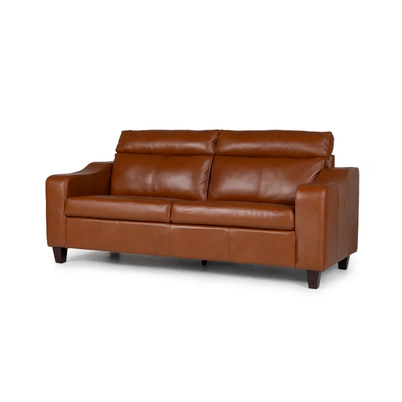 Sofá Milán - Cuero Básico - 3 cuerpos - 457 (Brandy) en Naranja - Sillones y sofás, Uruguay | NYR
