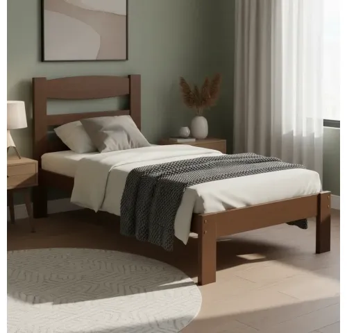 Cama 1 plaza RETA Nogal - Dormitorio, Uruguay | Que Sal Muebleria