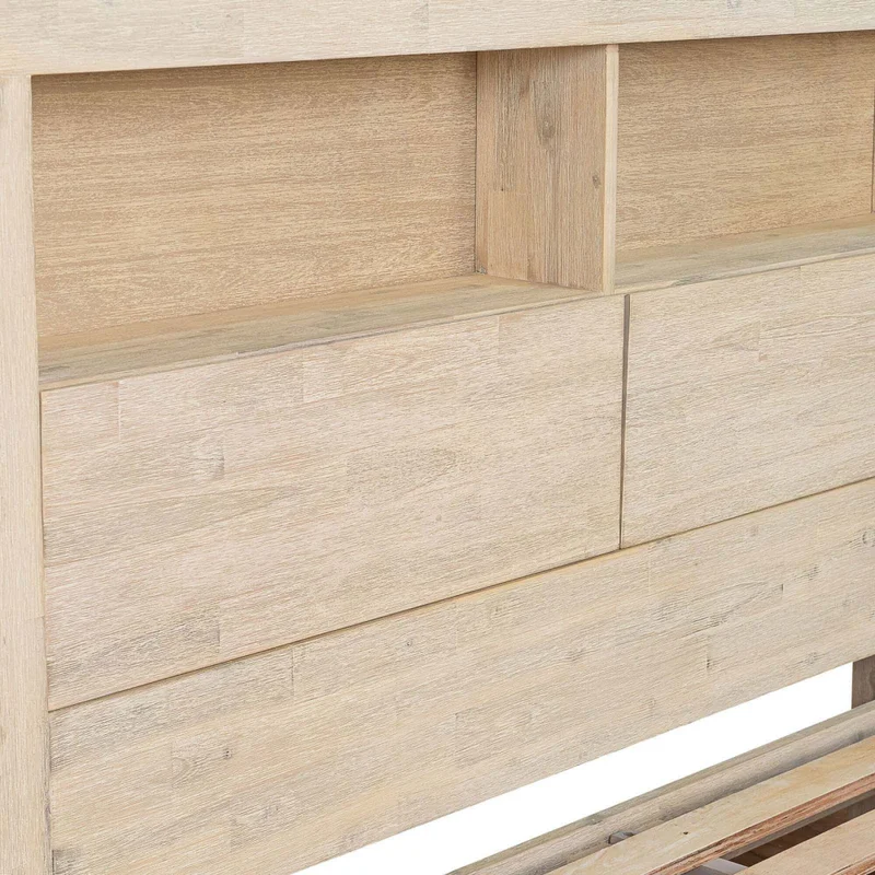 Cama Queen Madera-acacia Natural-beige Newport en Blanco - Dormitorio, Uruguay | Divino, vista 6