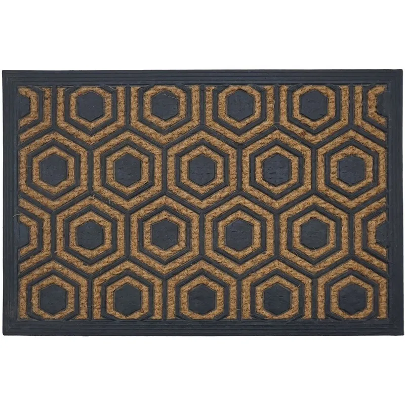 FELPUDO COCO/GOMA 40X60CM H.1CM HEXAGONO en Multicolor - Textiles, Uruguay | Decohogar