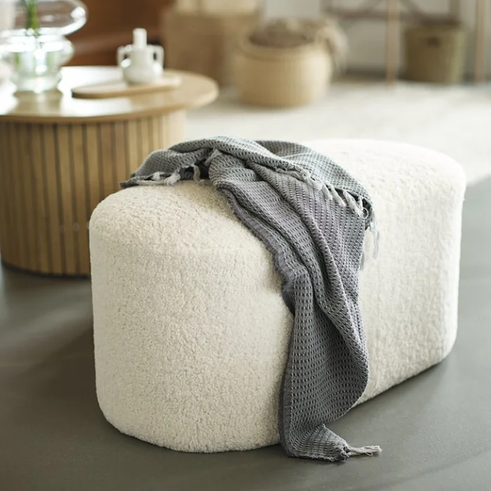 Puf OREBO 84x45 felpa crudo en Blanco - Butacas, banquetas y puffs, Uruguay | JYSK, vista 2