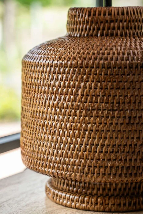 LAMPARA RATTAN Y LINO en Marrón - Lámparas colgantes, Uruguay | La Iberica, vista 3