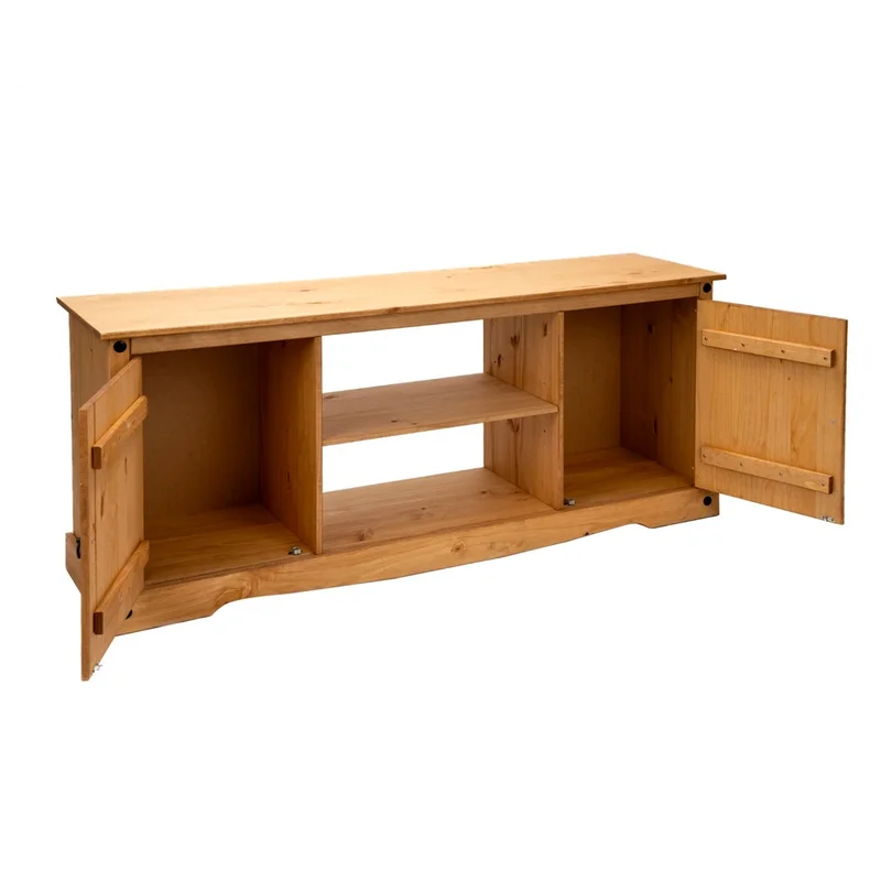 RACK LINEA MEXICANA 2 PTAS 1 ESTANTE 160  NATURAL MEX051NAT en Madera natural - Muebles para TV, Uruguay | Rosas Hermanos, vista 3
