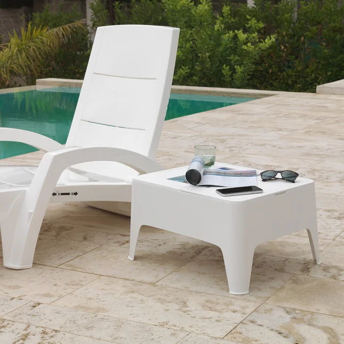 Mesa De Jardín Auxiliar Modelo Alaska Color Blanco - Muebles para el exterior, Uruguay | Castro, vista 3