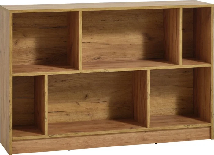 Librería MOSBJERG 6 estantes color roble en Madera natural - Bibliotecas, Uruguay | JYSK