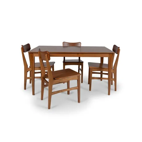 Juego de Comedor Olmo - Mesa 140 + 4 sillas - Honey en Marrón - Mesas de comedor, Uruguay | NYR