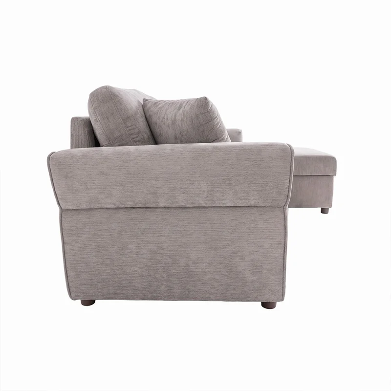Sofá Cama Chaise/baúl Tela Gris Bristol en Gris - Sillones y sofás, Uruguay | Divino, vista 5
