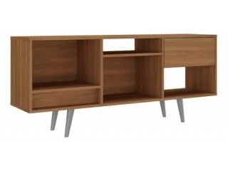 Rack con cajón RK-2111 Nogal en Marrón - Muebles para TV, Uruguay | Que Sal Muebleria, vista 2