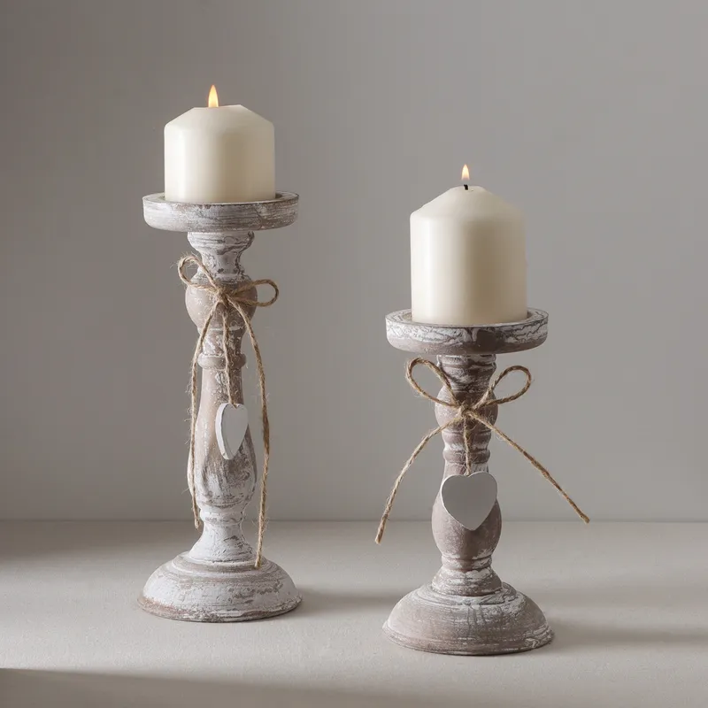 Candelabro Madera Grande en Blanco - Velas y Portavelas, Uruguay | Tiendas Montevideo