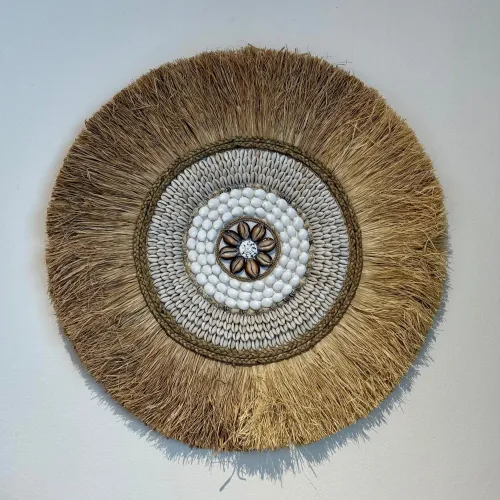 Deco de pared con fibra y caracoles flor - Espejos, Uruguay | FMB