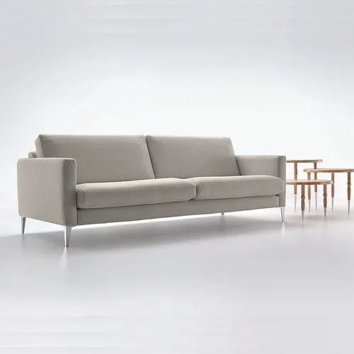 SOFA 3 CUERPOS - TAPIZADO TELA CLARA - PATA ALUMINIO en Beige - Sillones y sofás, Uruguay | Champagne Home