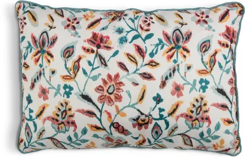 Almohadón KAMILLE 35x50 blanco/petróleo en Multicolor - Textiles, Uruguay | JYSK