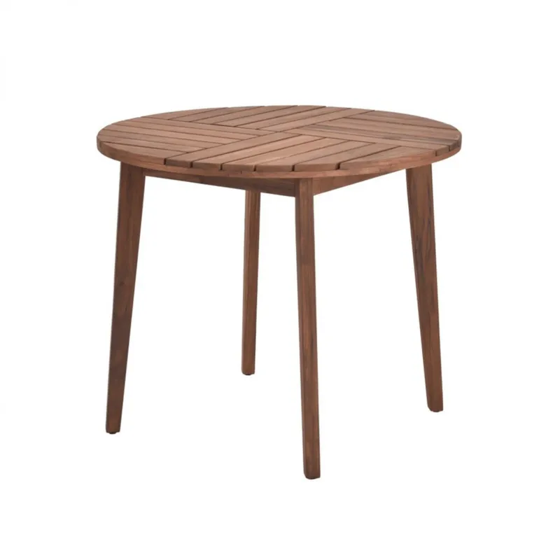 Mesa de Patio Madera de Teca - Caraíva 90cm en Marrón - Muebles para el exterior, Uruguay | Rústico Hogar
