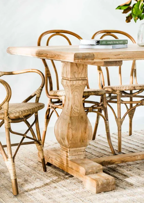 MESA COMEDOR DE OLMO ISABEL - 1.60 X 0.90 MTS en Madera natural - Mesas de comedor, Uruguay | La Iberica, vista 9