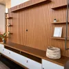 Rack con Panel Ouro Listones de madera y Led 268cm MDF/MDP - Muebles para TV, Uruguay | Balton, vista 3 de 11