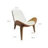 Butaca Shell - Natural y cuero blanco en Blanco, Natural - Butacas, banquetas y puffs, Uruguay | Walnut, vista 5 de 5