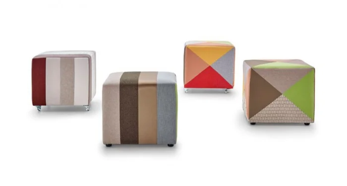 PUFF CON RUEDAS 45X45 RETAZOS RECT. en Multicolor - Butacas, banquetas y puffs, Uruguay | Champagne Home, vista 2