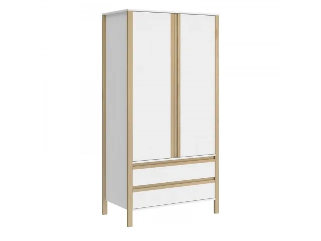 Ropero Combinado Madera 2P, 2C Blanco/Miel - Roperos y placares, Uruguay | Que Sal Muebleria