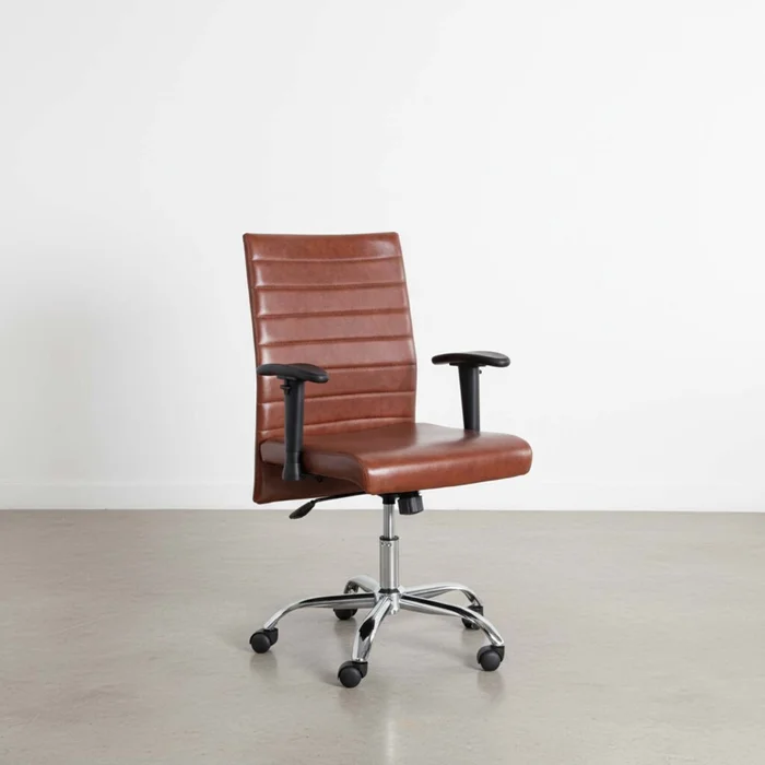 Asiento De Oficina Pu-y-metal Marron Hy-537 en Marrón - Sillas de escritorio, Uruguay | Divino