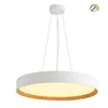 Luminaria led suspender blanca y madera 48W dimerizable, 50cm en Multicolor - Lámparas colgantes, Uruguay | Iluminica, vista 2 de 6