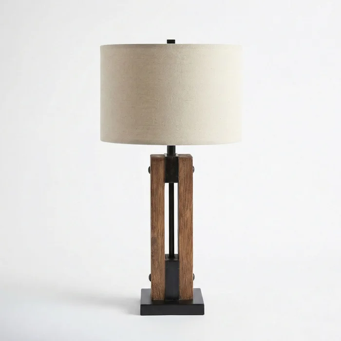 Lámpara de Mesa Industrial Beam en Madera natural - Lámparas de mesa, Uruguay | La Perla