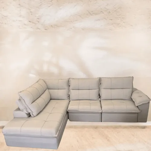 Sofá esquinero Cesky con Chaise en Gris - Sillones y sofás, Uruguay | Nario Hogar