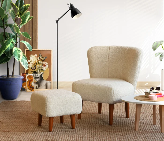 Puff ZARINA en Blanco - Sillones y sofás, Uruguay | Unsi, vista 2