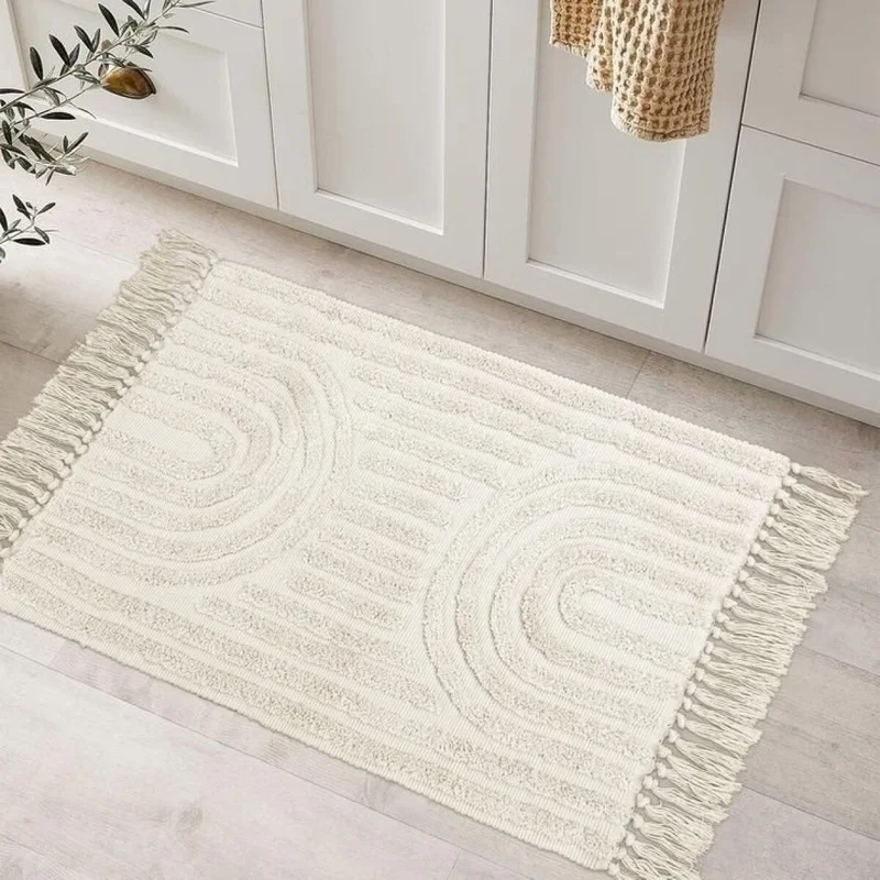 ALFOMBRA FLEECE C/FLECOS 50X80CM SEMICIRULOS en Beige - Alfombras, Uruguay | Decohogar, vista 3