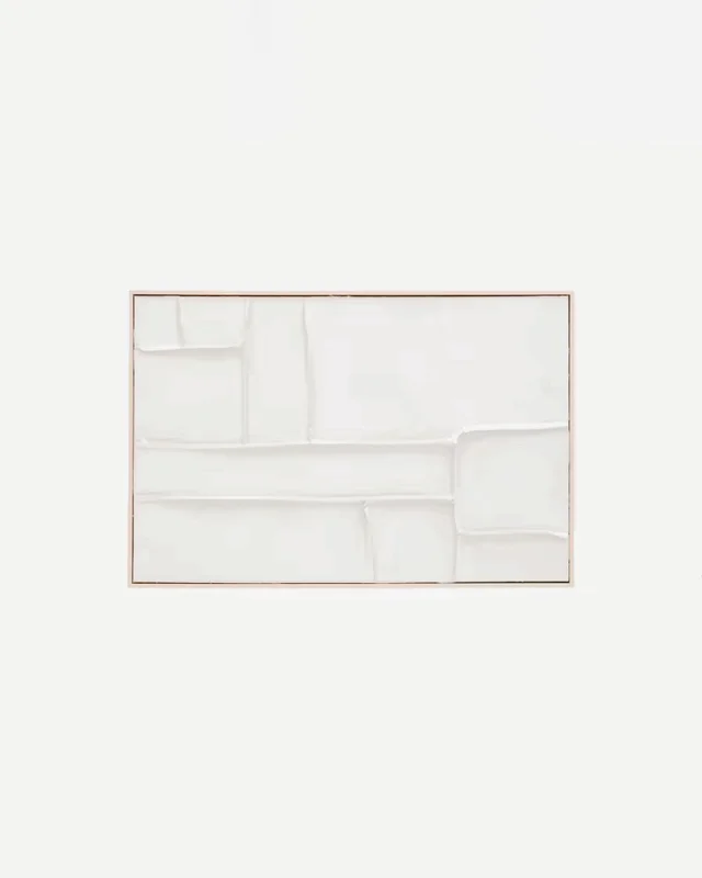 Cuadro Klis de lino con formas geométricas blanco - 60 x 90 cm en Blanco - Decoración de pared, Uruguay | Kavehome, vista 7