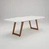 MESA COMEDOR - PATAS MADERA - TAPA LACA OFF WHITE C/VIDRIO en Off-white - Mesas de comedor, Uruguay | Champagne Home, vista 5 de 5