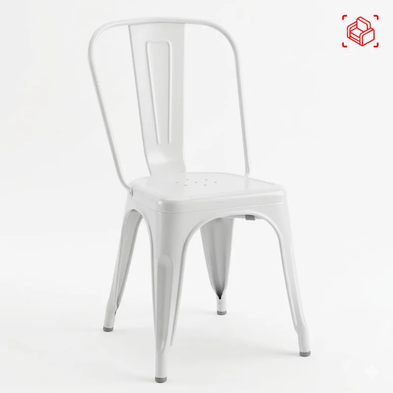 Silla De Comedor Cy-20002 Metal Blanco Estilo Tolix en Blanco - Sillas, Uruguay | Divino, vista 3