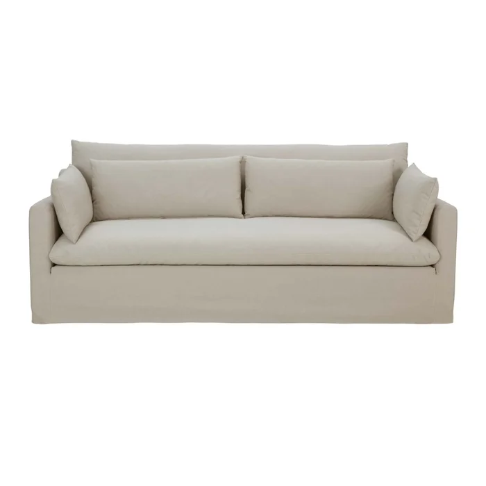 Sofá 3 Cuerpos Tela Natural-beige Bali Beige en Beige - Sillones y sofás, Uruguay | Divino, vista 2