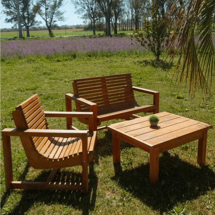 Juego de Exterior Sillón Curvo — Serra Amoblamientos en Madera natural - Muebles para el exterior, Uruguay | Serra Amoblamientos