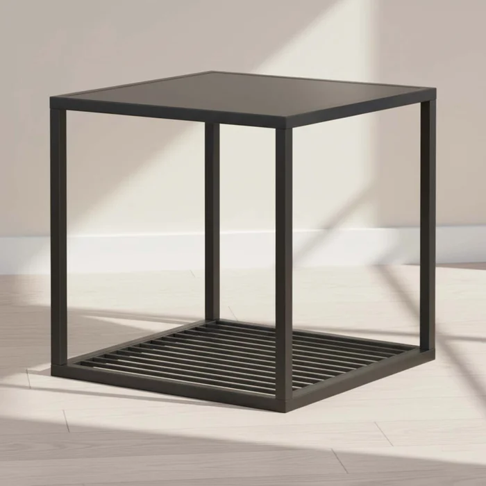 Mesa Lateral Metal Negro Olivia en Negro - Mesas de living, Uruguay | Divino