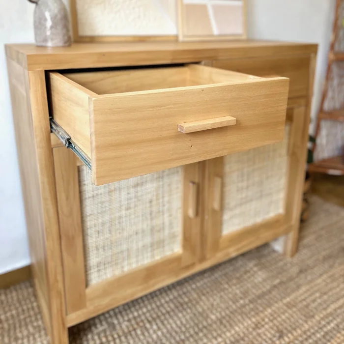 Aparador de álamo y esterilla natural en Madera natural - Decoración, Uruguay | Decoramuss, vista 3