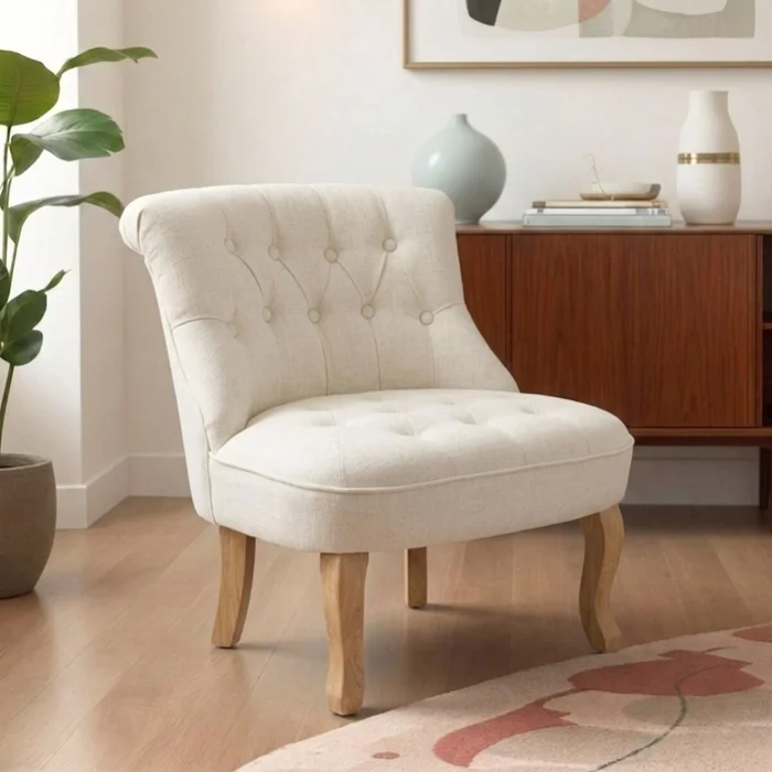 Butaca Luis XV - Beige en Beige - Butacas, banquetas y puffs, Uruguay | La Cueva Muebles