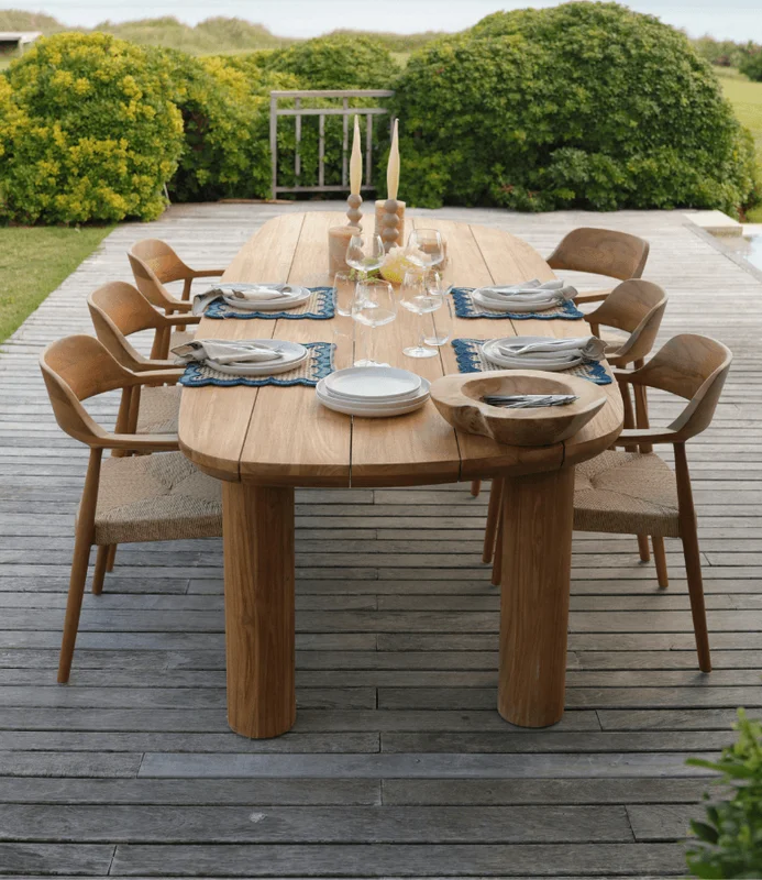 MESA JASSE TEKA NATURAL EXTERIOR en Madera natural - Mesas de comedor, Uruguay | Masinfinito Casa, vista 3