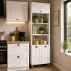 Panelero Cocina 3 Puertas Varios Estantes Tiradores Metalicos en Blanco - Mesas de luz, Uruguay | Soy Hogar, vista 2 de 8