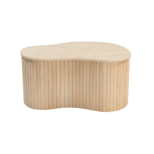 MESA LIVING VERONA ORGANICA MADERA Y MARMOL BOTTOCINO en Madera natural - Mesas de living, Uruguay | Masinfinito Casa