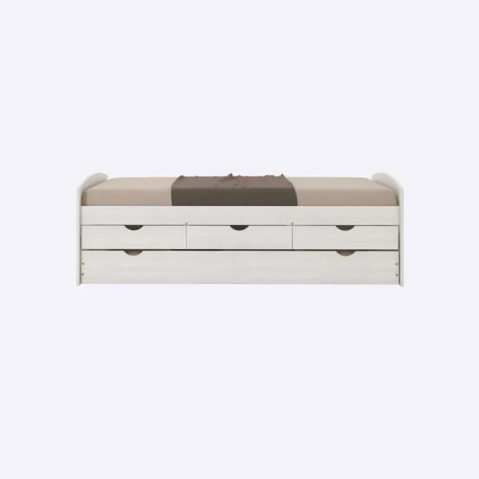 Cama Marinera 1 plaza con Cajones - Línea Ulli en Blanco - Respaldos de cama, Uruguay | Concetto Casa
