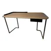 ESCRITORIO 1 CAJON TAPA MADERA CHOCOLATE SUAVE PATAS EN HIERRO LAQUEADAS EN NEGRO en Beige - Escritorios y sillas de escritorio, Uruguay | Champagne Home, vista 2 de 3