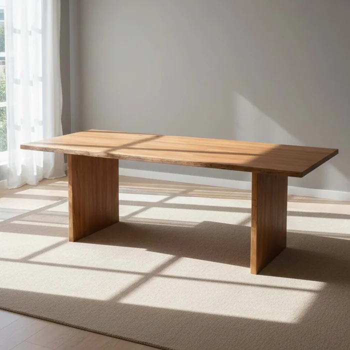 Mesa De Comedor Madera Natural-beige Mindi en Madera natural - Mesas de comedor, Uruguay | Divino