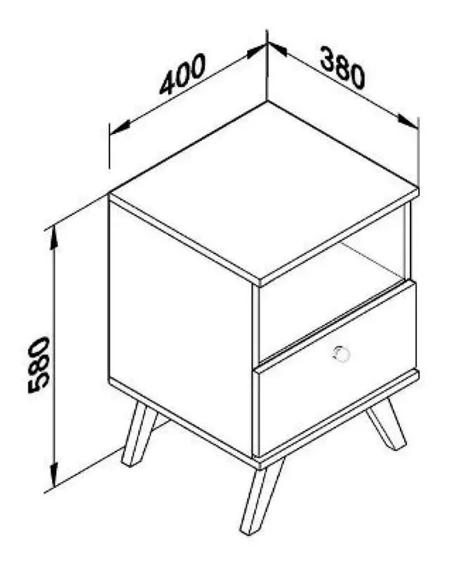 Mesa De Luz Linea Retro Living Dormitorio 1 Cajon Bl Rt3019 en Blanco - Mesas de luz, Uruguay | Soy Hogar, vista 7