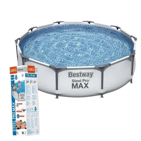 Piscina Estructural Bestway Steel Pro Max 305x76cm 4678L en Gris - Muebles para el exterior, Uruguay | La Cueva Muebles, vista 11