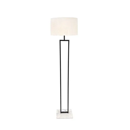 Lámpara de pie Metal y mármol Blanco Vml-13271 Blanco/negro - Lámparas de pie, Uruguay | Le Blanc