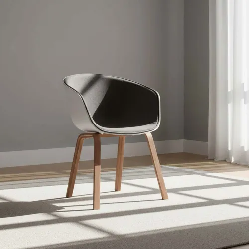 Silla De Comedor Polipropileno-y-madera Gris Gardenia en Gris - Sillas, Uruguay | Divino