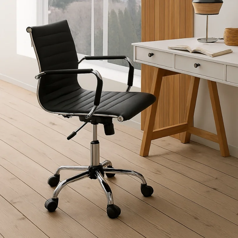 Silla De Escritorio Jules Regulable - Negra en Negro - Escritorios y sillas de escritorio, Uruguay | Unilux, vista 3